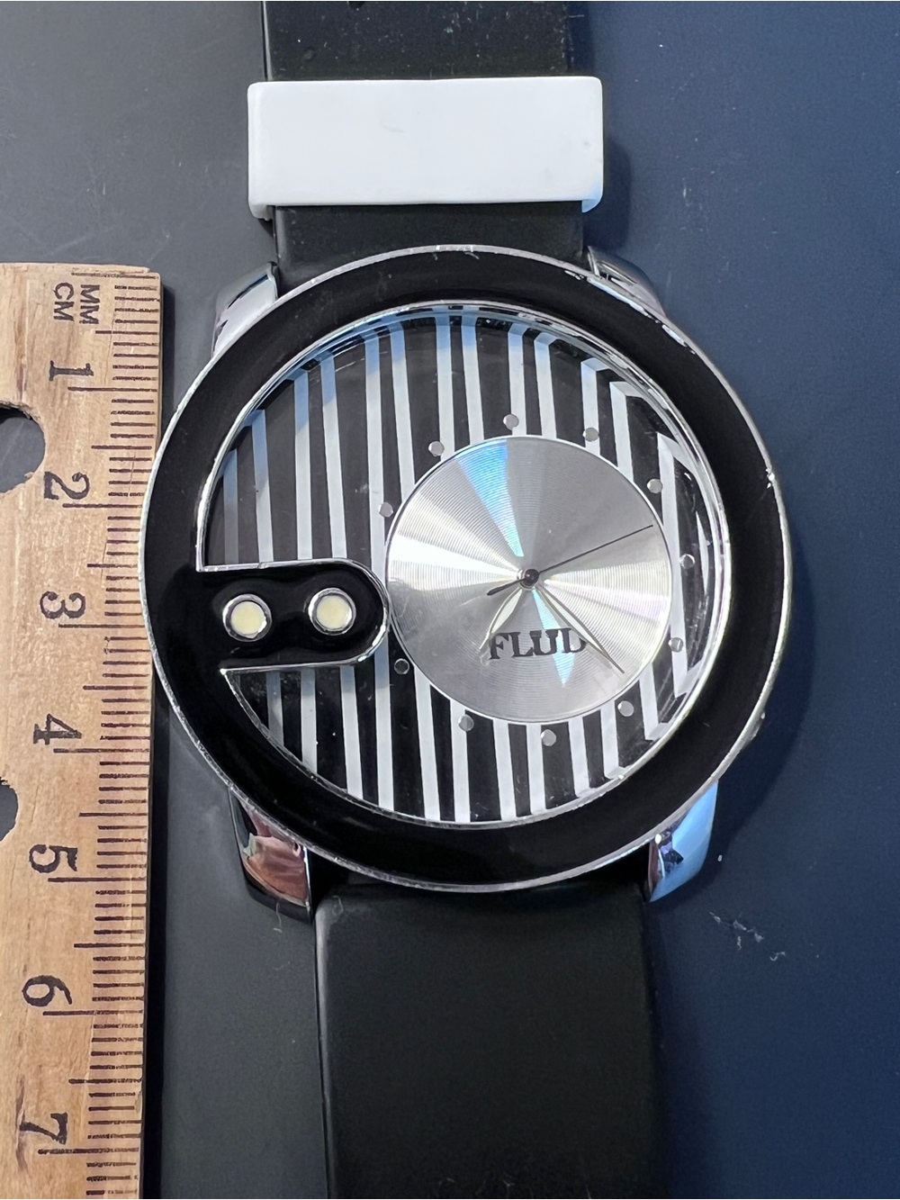 Men's Black and Silver Fashion Watch - FLUD - Picture 3 of 6